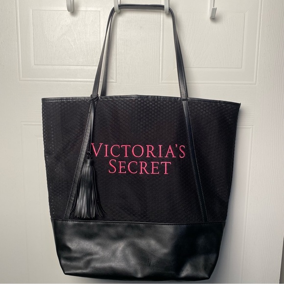 Victoria's Secret Handbags - Victoria's Secret Black and Pink Tote Excellent